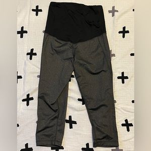 Isabel Maternity Work Out Exercise Legging Capris Gray sz M
